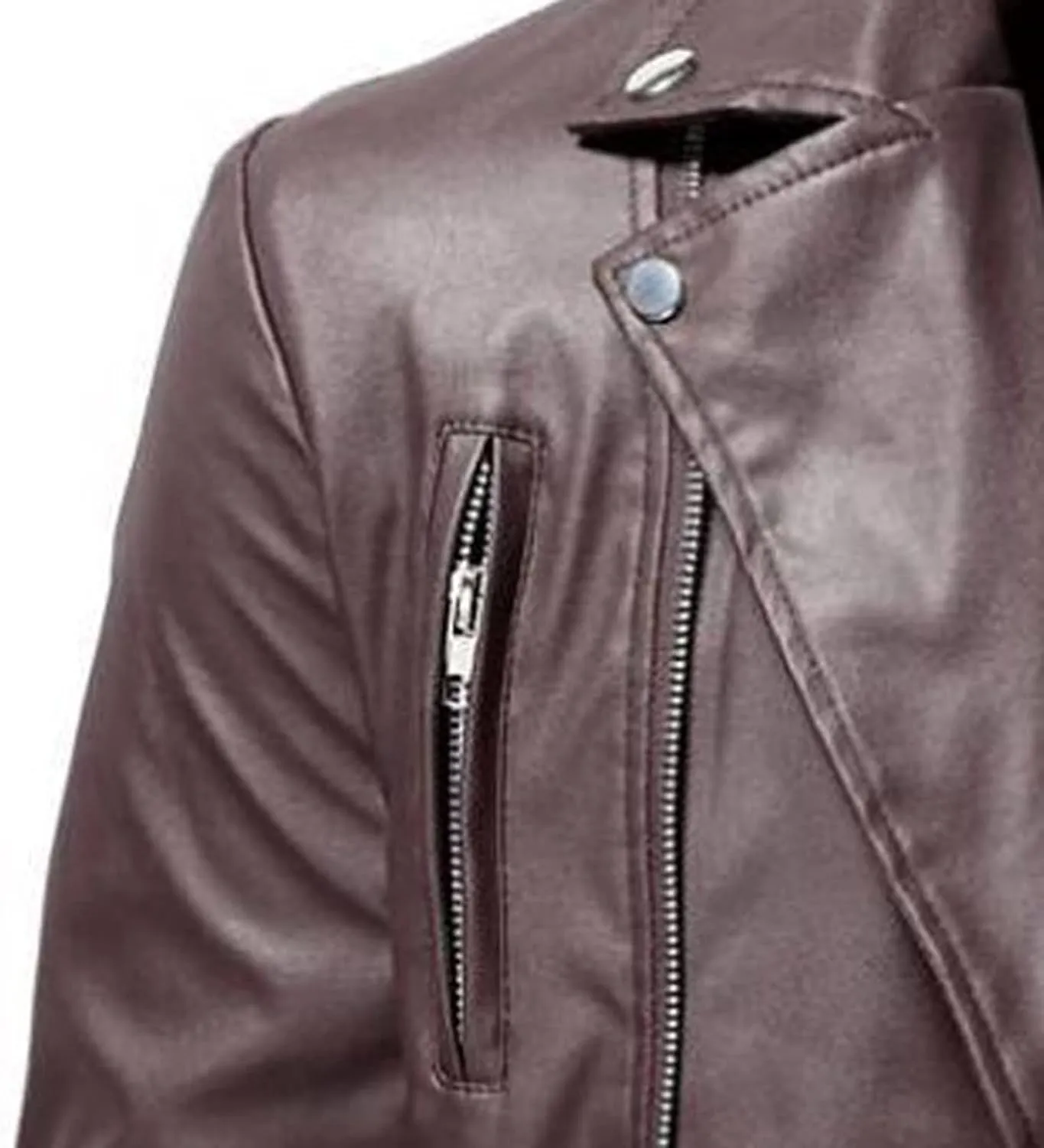 Men's Faux Leather Jackets Motorcycle Racer Jackets Zip-Up Moto Biker Coat Bomber Jackets Lapel Slim Fit Leather Jacket
