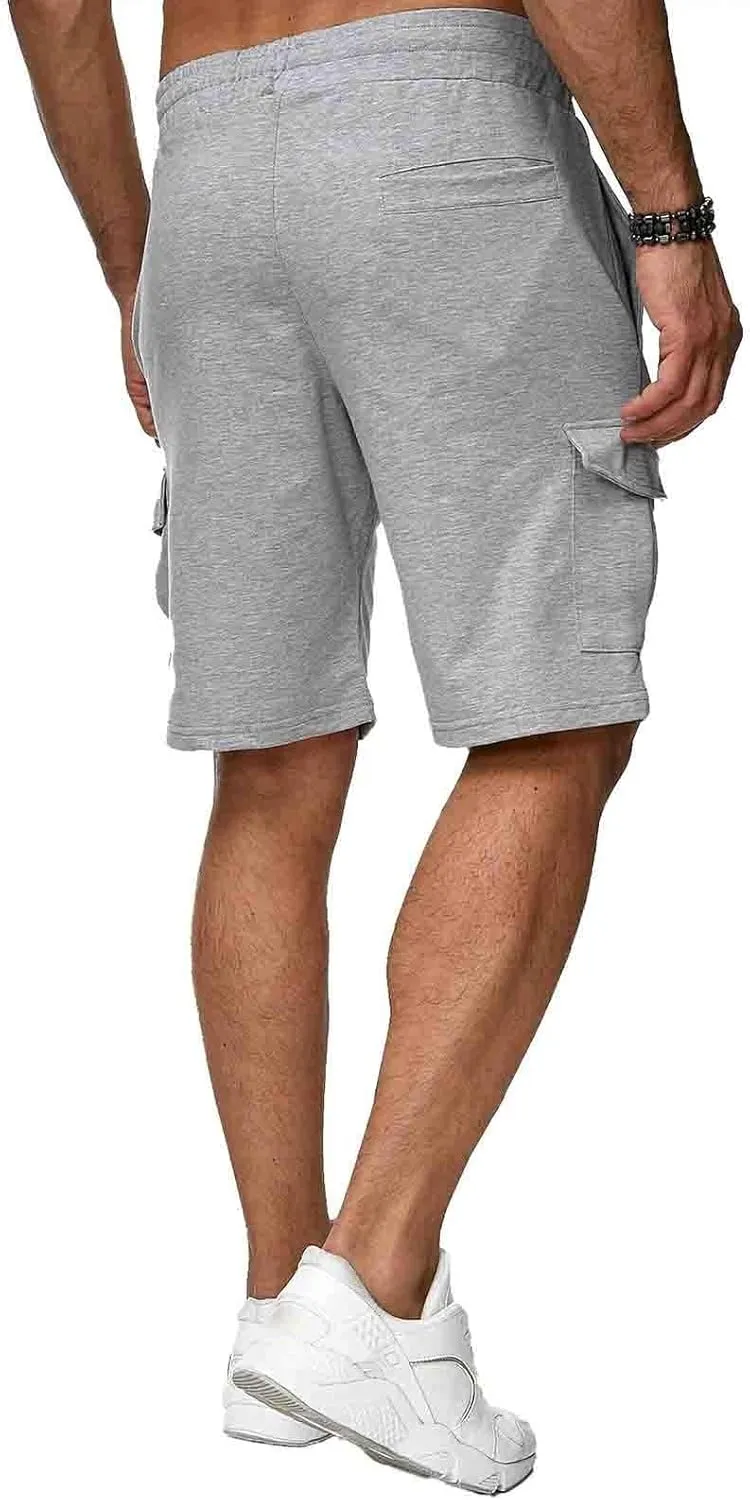 Mens Hiking Cargo Shorts Elastic Waist Short Pant Muscle Fit Bodybuilding Training Shorts Men Hiking Shorts