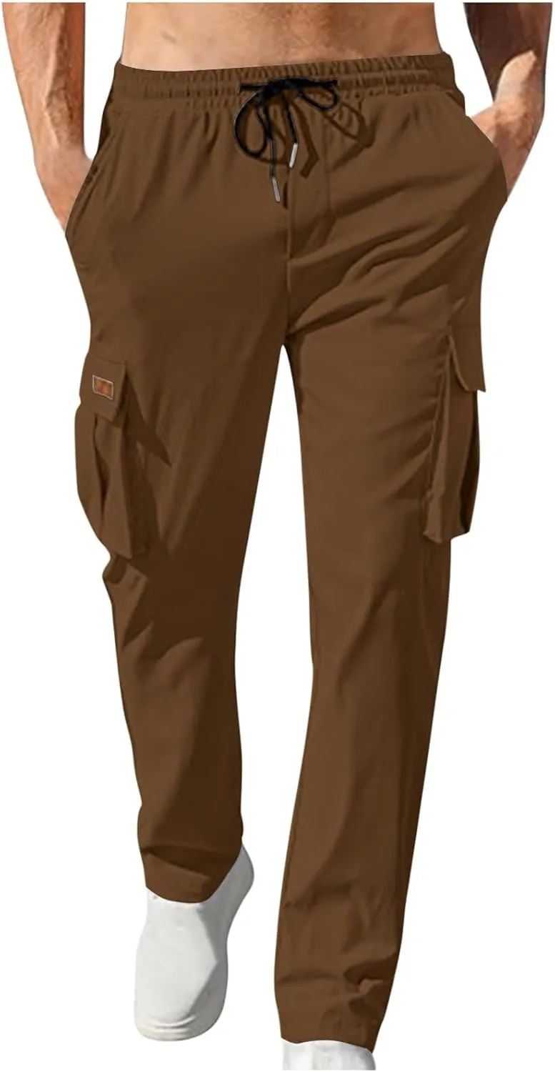 Mens Hiking Pants Tactical Cargo Pants for Men Mens Lightweight Pants Summer Workout Pants with Multi Pockets