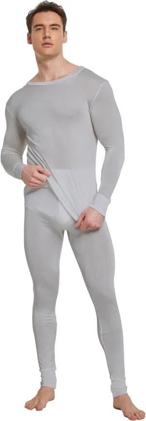 Men's Pure Mulberry Silk Knitted Thermal Underwear Long Johns Bottom