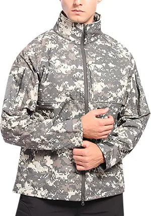Men's Rain Jackets Outdoor Detachable Hooded Windproof Warm Jackets Coats Lightweight Waterproof Hiking Windbreaker