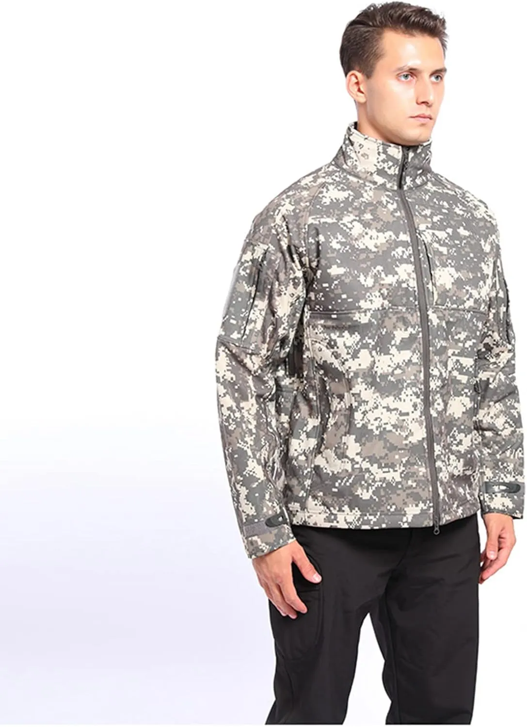 Men's Rain Jackets Outdoor Detachable Hooded Windproof Warm Jackets Coats Lightweight Waterproof Hiking Windbreaker