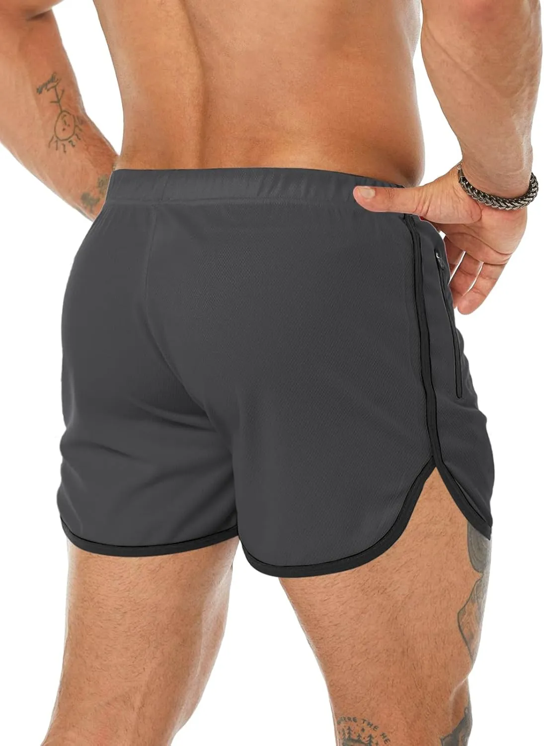 Men's Running Shorts 3" Quick Dry Lighweight Gym Workout Shorts with Zipper Pockets Athletic Jogging Shorts