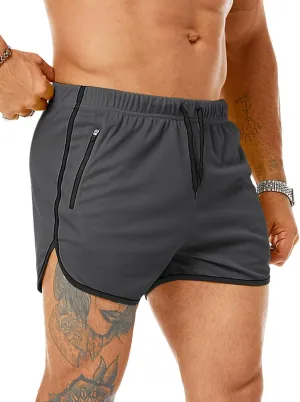 Men's Running Shorts 3" Quick Dry Lighweight Gym Workout Shorts with Zipper Pockets Athletic Jogging Shorts