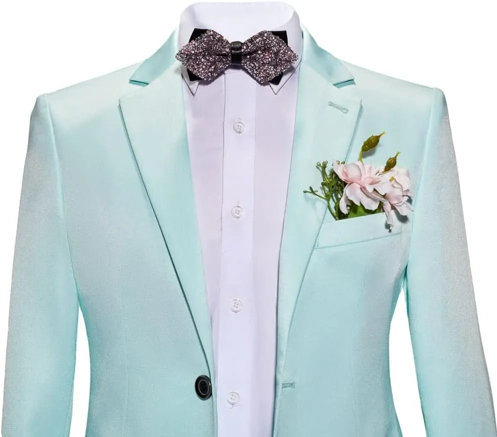 Men's Slim Fit Mint Green Summer Wedding Suits 2 PC Two Buttons Prom Suits Men Suits Dinner Suits