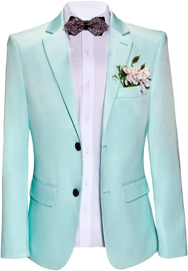 Men's Slim Fit Mint Green Summer Wedding Suits 2 PC Two Buttons Prom Suits Men Suits Dinner Suits