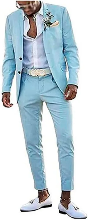 Men's Slim Fit Mint Green Summer Wedding Suits 2 PC Two Buttons Prom Suits Men Suits Dinner Suits