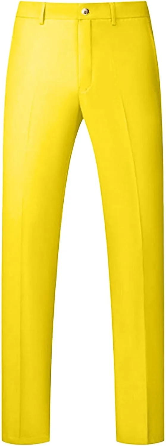 Mens Stretch Dress Pants Classic Fit Flat Front Pants Casual Mens Lightweight Golf Work Suit Pants Slim Fit Dress Pants