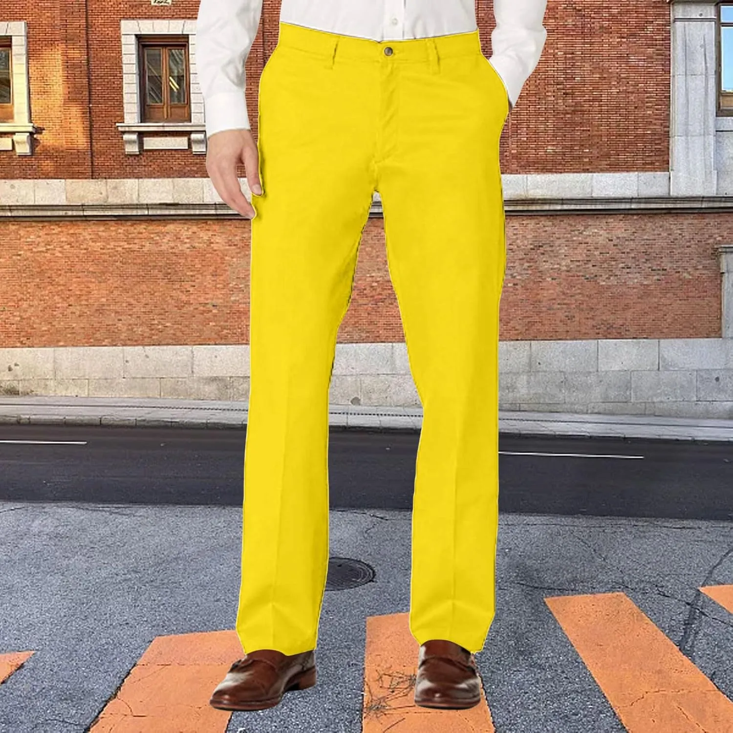 Mens Stretch Dress Pants Classic Fit Flat Front Pants Casual Mens Lightweight Golf Work Suit Pants Slim Fit Dress Pants