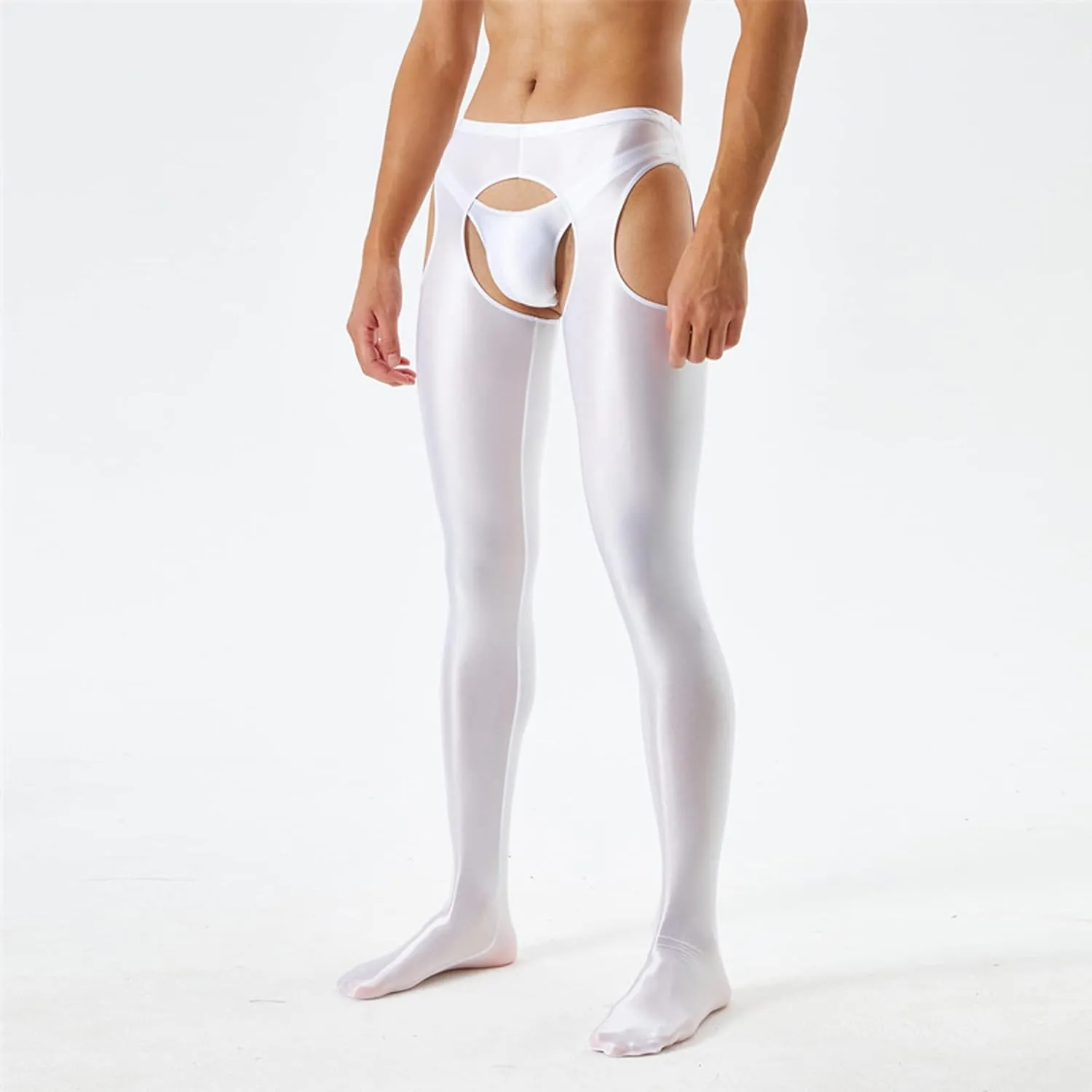 Men's Stretch Ice Silk Underwear Base Layer Legging Tights Mesh Long Johns Pants