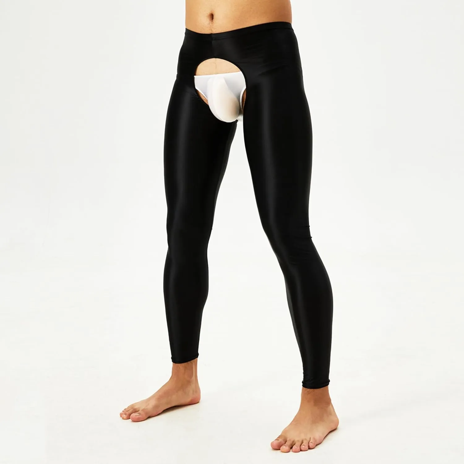 Men's Stretch Ice Silk Underwear Base Layer Legging Tights Mesh Long Johns Pants