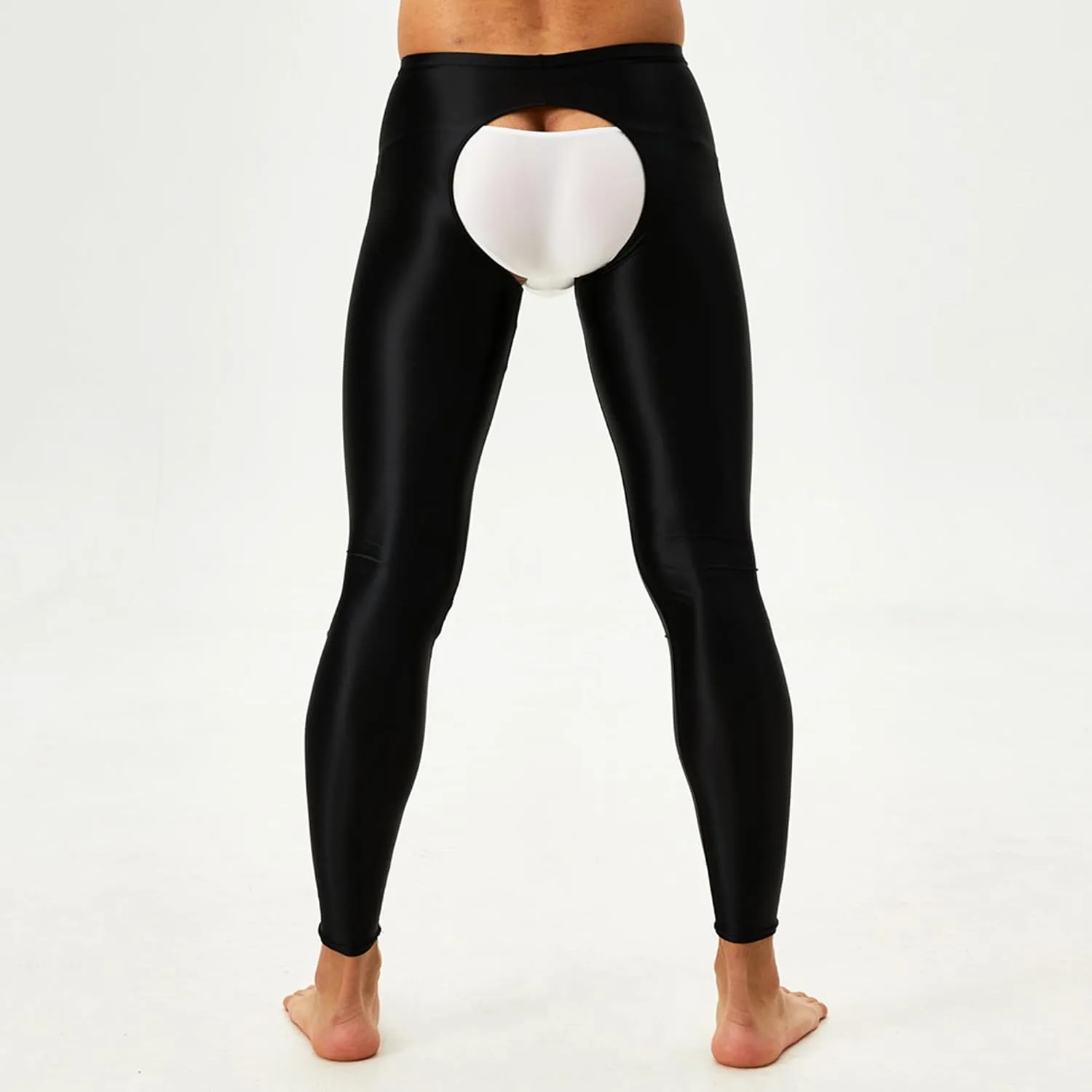 Men's Stretch Ice Silk Underwear Base Layer Legging Tights Mesh Long Johns Pants