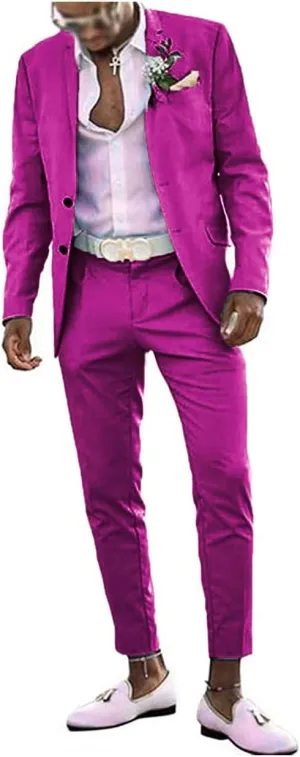 Men's Suits Slim Fit 2 Pieces Wedding Suit Blazer Groomsmen Prom Suits Business Casual Suit
