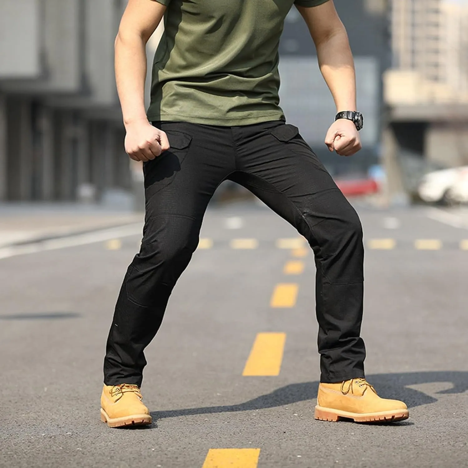 Mens Tactical Cargo Pants Work Hiking Pants Lightweight Outdoor Pants with Multi Pockets Relaxed Fit Camo Cargo Pants