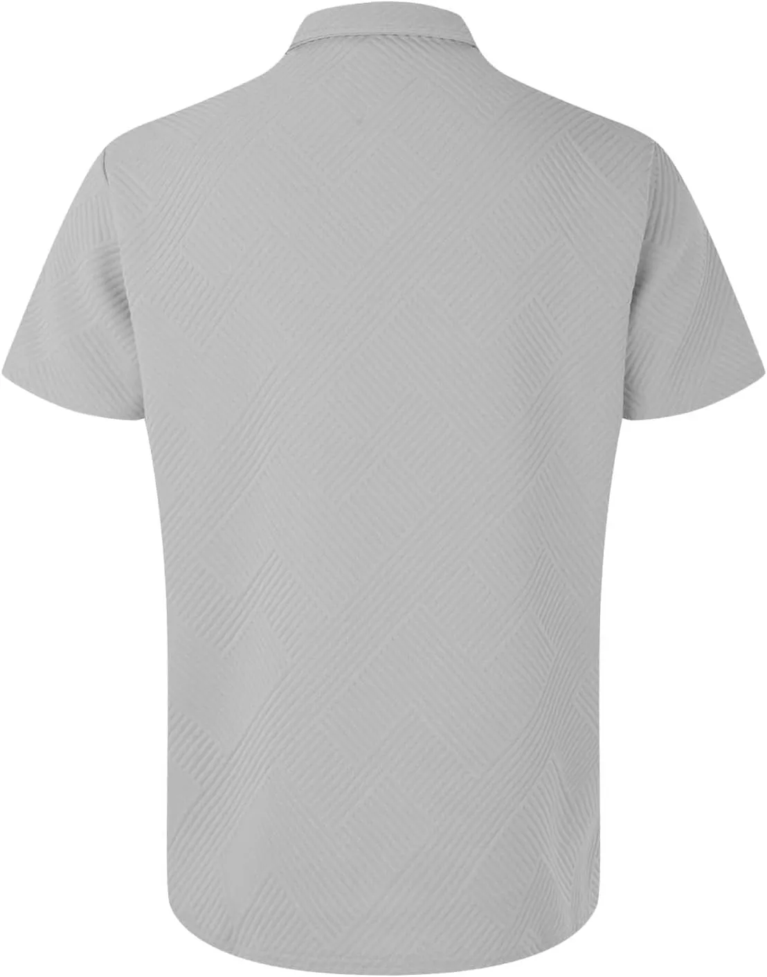 Men's Textured Polo Shirt Short Sleeve Zip Up Collar Business Casual Loungewear Solid Color Quick Dry Travel Office Blouse