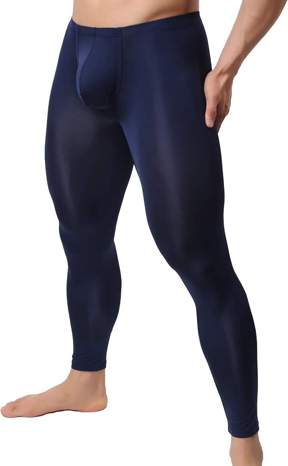 Mens Thin Ice Silk Compression Baselayer Thermal Long Johns Underwear