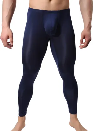 Mens Thin Ice Silk Compression Baselayer Thermal Long Johns Underwear