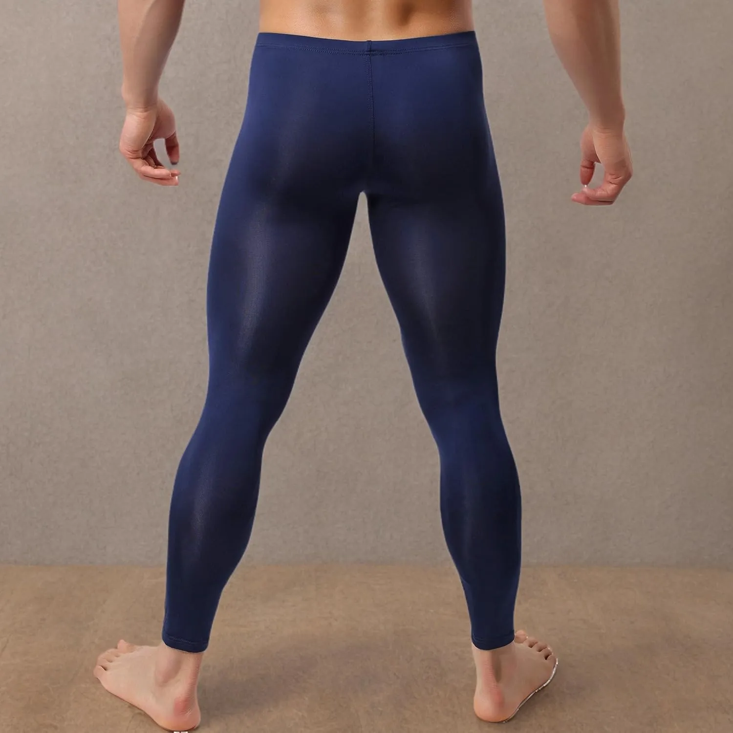 Mens Thin Ice Silk Compression Baselayer Thermal Long Johns Underwear