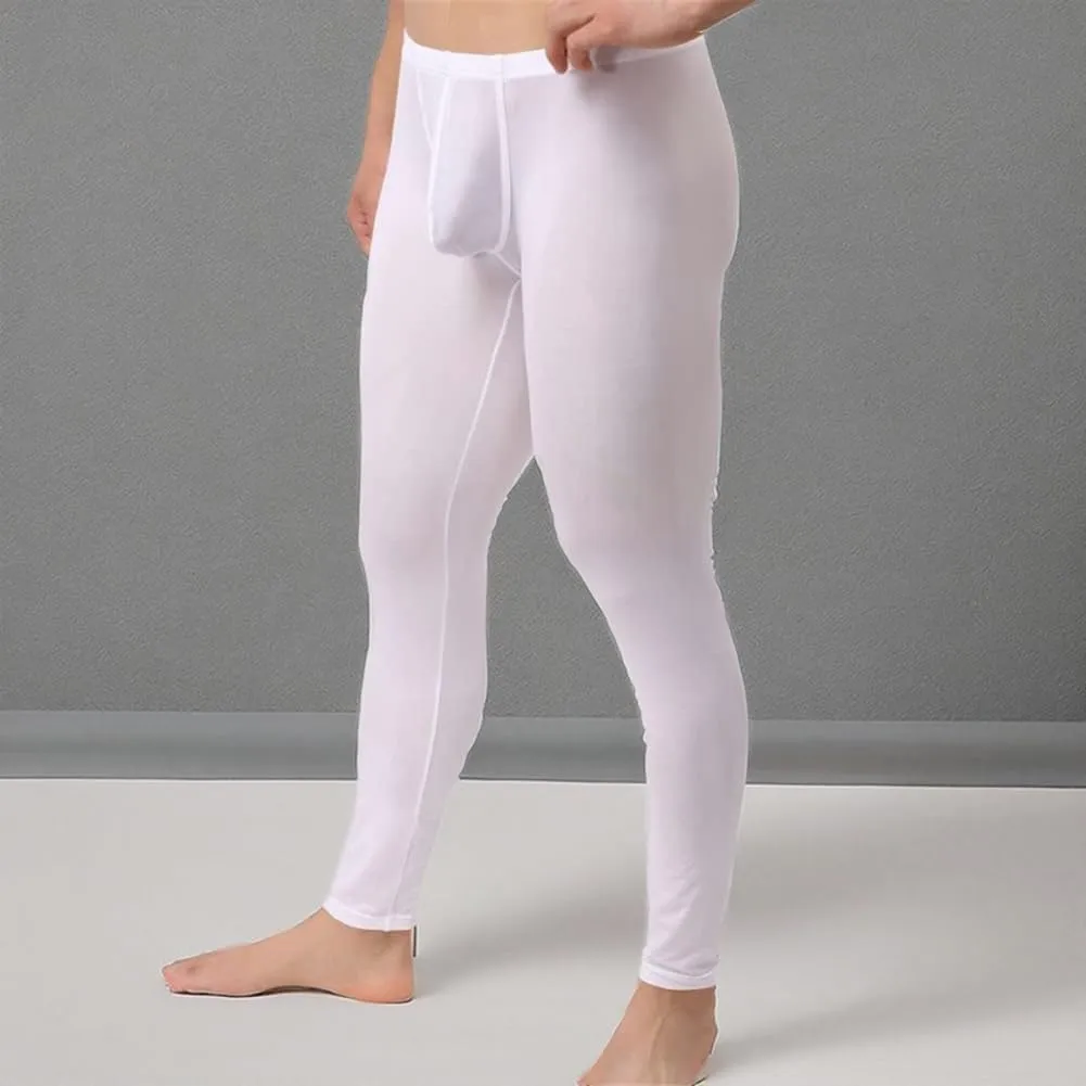 Mens Thin Ice Silk Compression Baselayer Thermal Long Johns Underwear