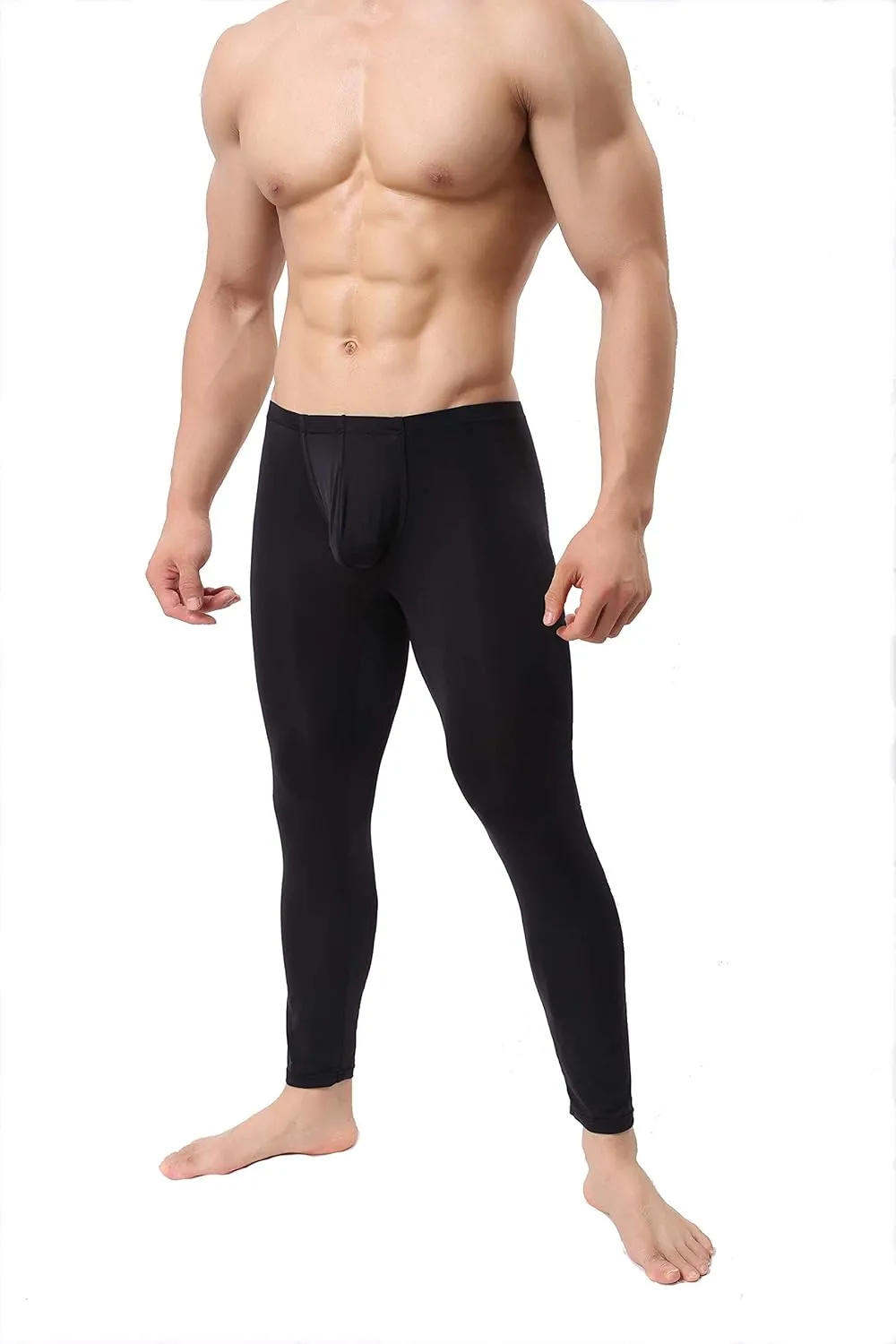 Mens Thin Ice Silk Compression Baselayer Thermal Long Johns Underwear