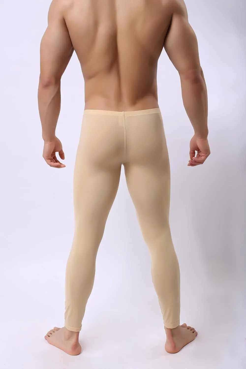 Mens Thin Ice Silk Compression Baselayer Thermal Long Johns Underwear