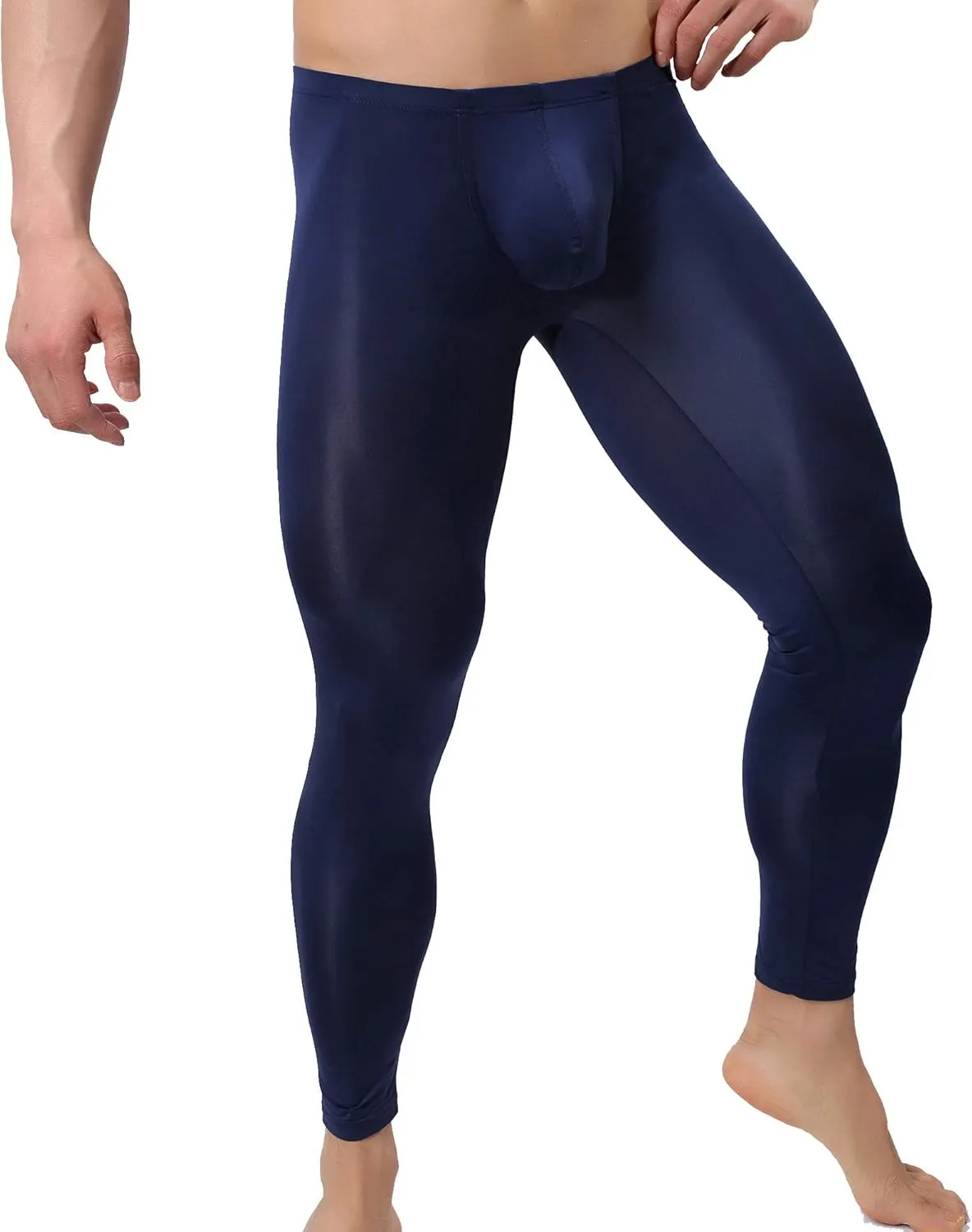 Mens Thin Ice Silk Compression Baselayer Thermal Long Johns Underwear