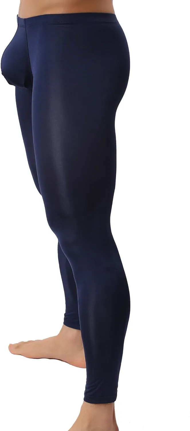 Mens Thin Ice Silk Compression Baselayer Thermal Long Johns Underwear