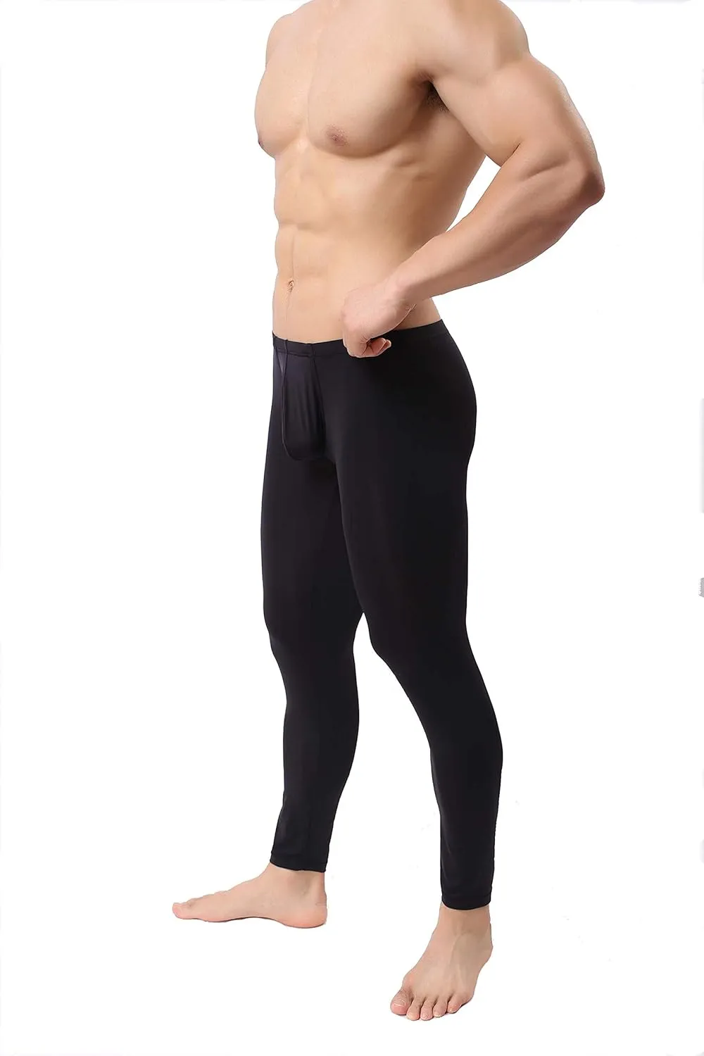 Mens Thin Ice Silk Compression Baselayer Thermal Long Johns Underwear