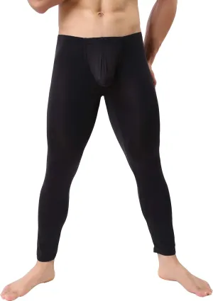 Mens Thin Ice Silk Compression Baselayer Thermal Long Johns Underwear