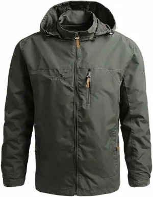 Mens Waterproof Tactical Jackets Lightweight Waterproof Raincoats with Hood Casual Stylish Outdoor Travel Jackets