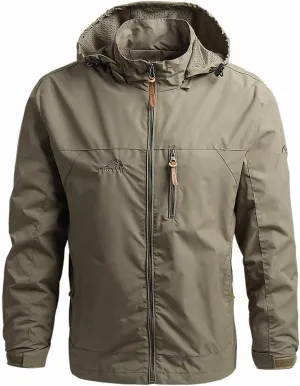 Mens Waterproof Tactical Jackets Lightweight Waterproof Raincoats with Hood Casual Stylish Outdoor Travel Jackets