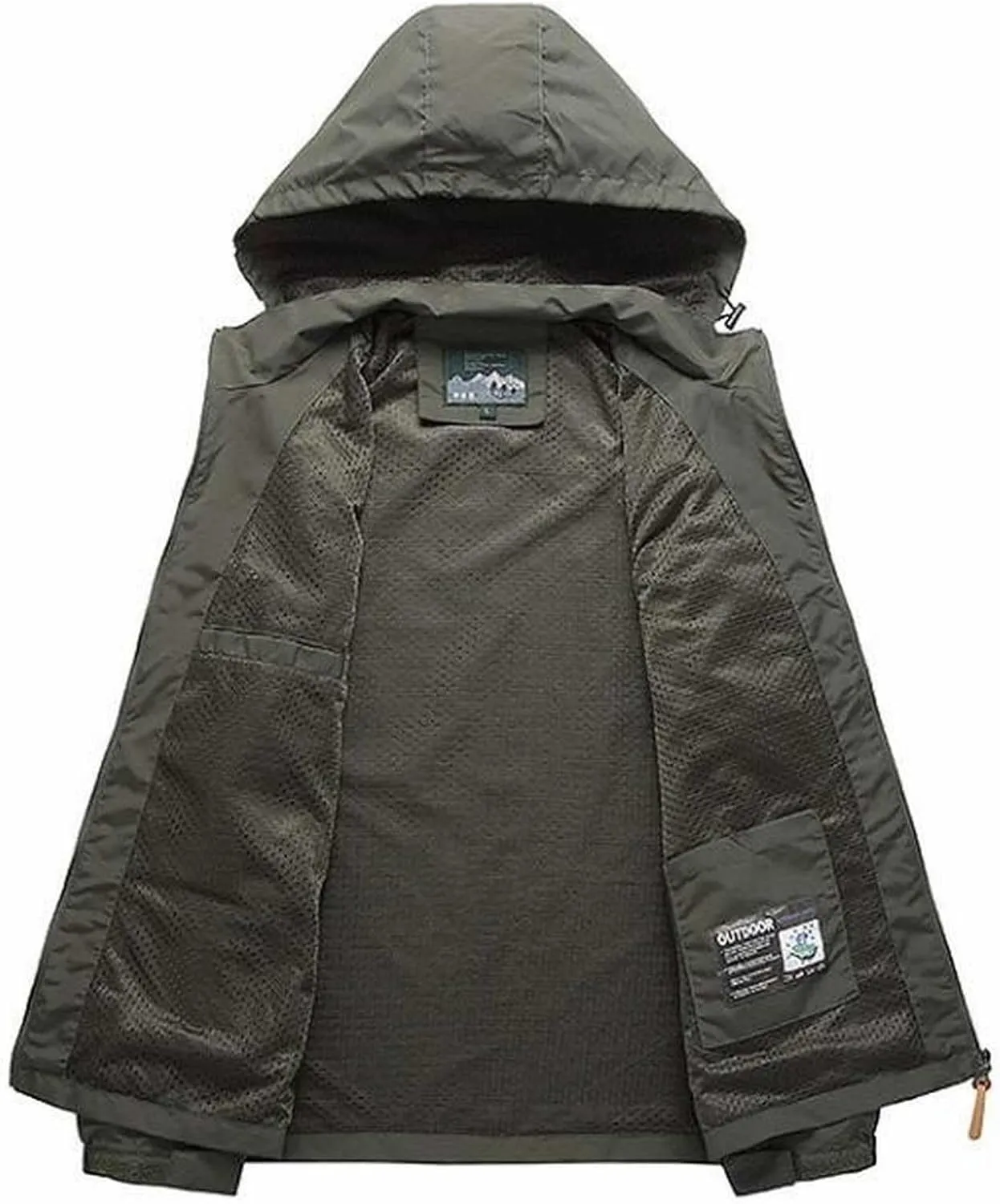 Mens Waterproof Tactical Jackets Lightweight Waterproof Raincoats with Hood Casual Stylish Outdoor Travel Jackets