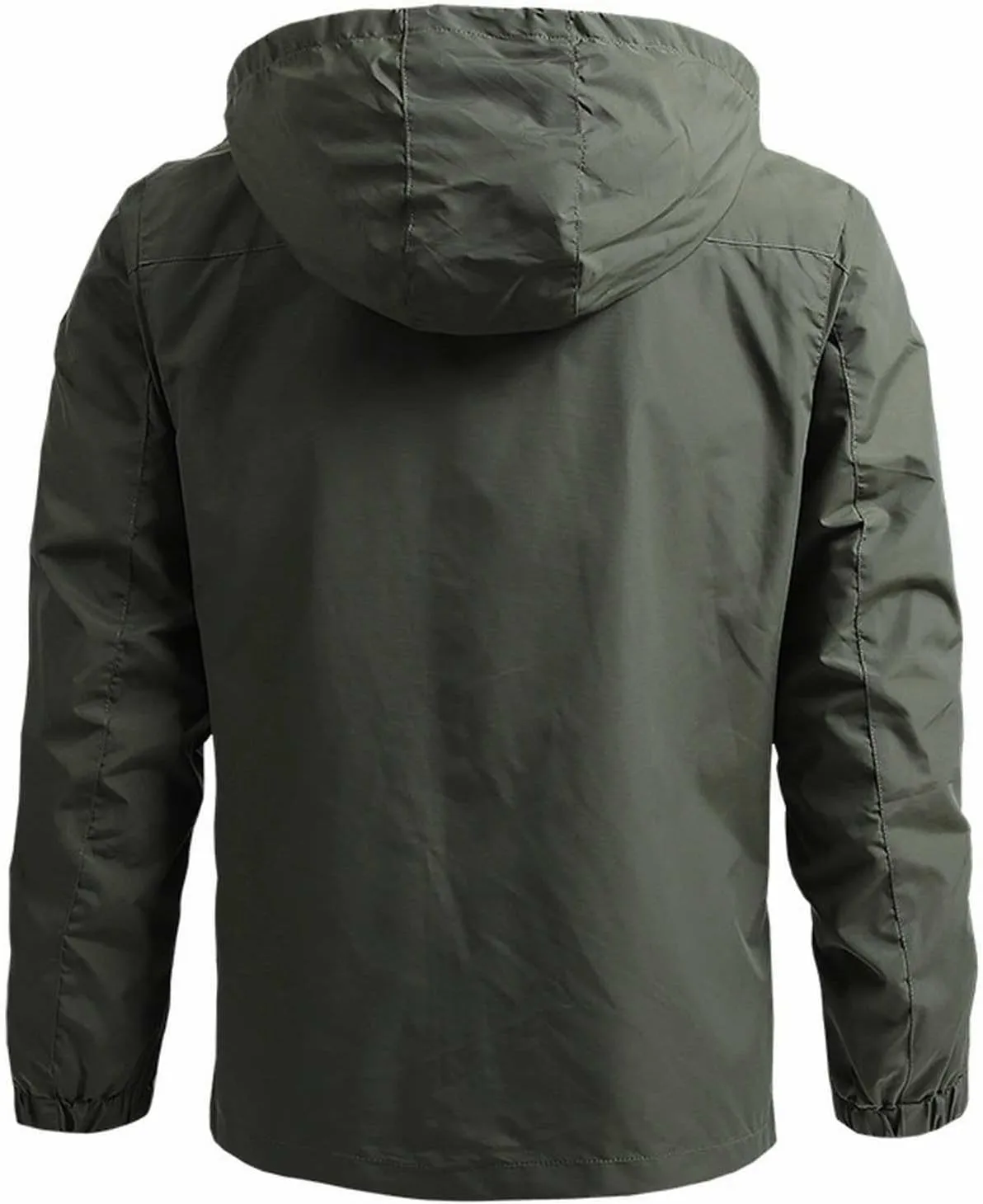 Mens Waterproof Tactical Jackets Lightweight Waterproof Raincoats with Hood Casual Stylish Outdoor Travel Jackets