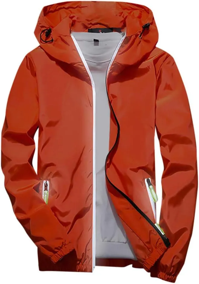 Mens Winter Jacket Mens Casual Jacket Casual Size Hoodie Reflective Zipper Outdoor Sport Coat