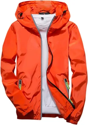 Mens Winter Jacket Mens Casual Jacket Casual Size Hoodie Reflective Zipper Outdoor Sport Coat