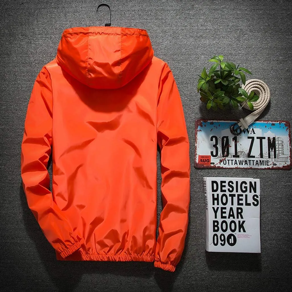 Mens Winter Jacket Mens Casual Jacket Casual Size Hoodie Reflective Zipper Outdoor Sport Coat