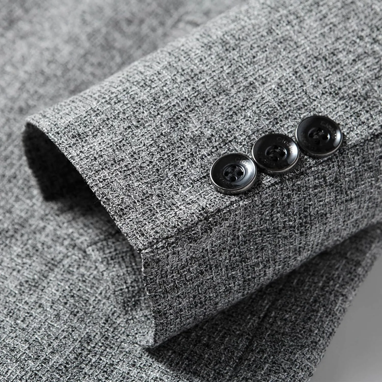 Mens Wool Blend Blazer Jacket Notch Lapel Two Button Suit Blazer Slim Round Hem Pocket Small Suit Casual Jacket
