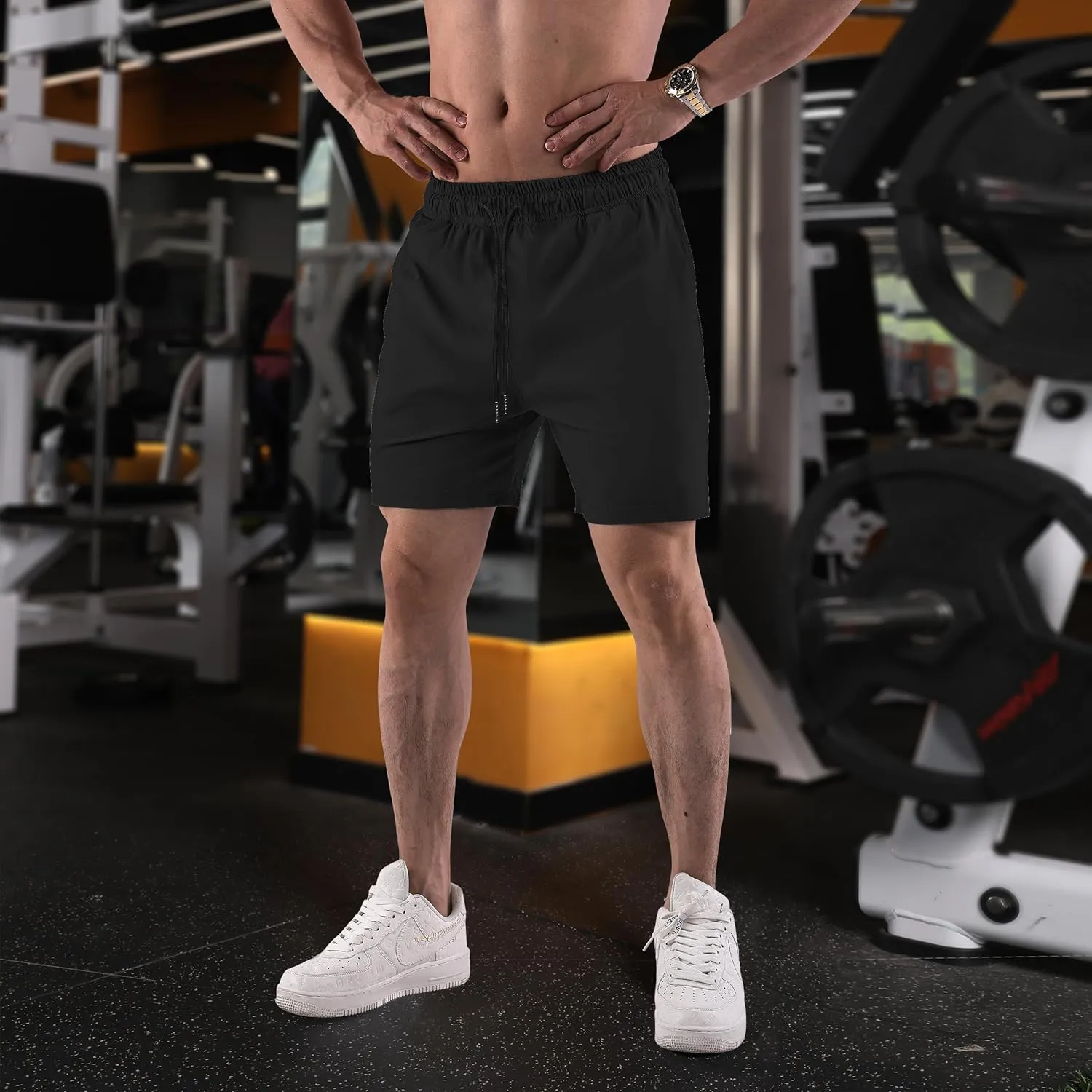Mens Workout Shorts Lightweight Gym Shorts 7 Inch Quick Dry Athletic Running Shorts with Pockets