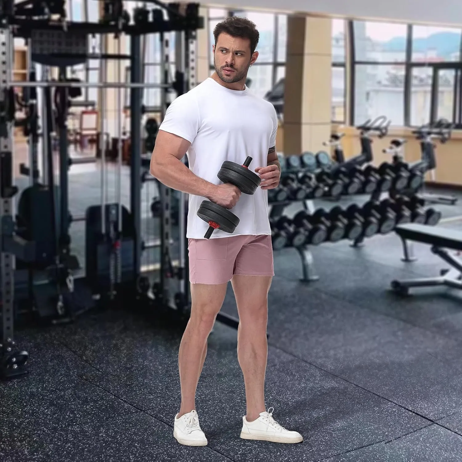 Mens Workout Shorts Lightweight Slim Gym Shorts 5 Inch Quick Dry Athletic Running Shorts