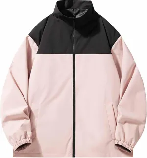 Men's Zip Up Waterproof Jackets Coats Long Sleeve Rain Jackets Hooded Outerwear 2024
