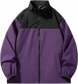 Men's Zip Up Waterproof Jackets Coats Long Sleeve Rain Jackets Hooded Outerwear 2024