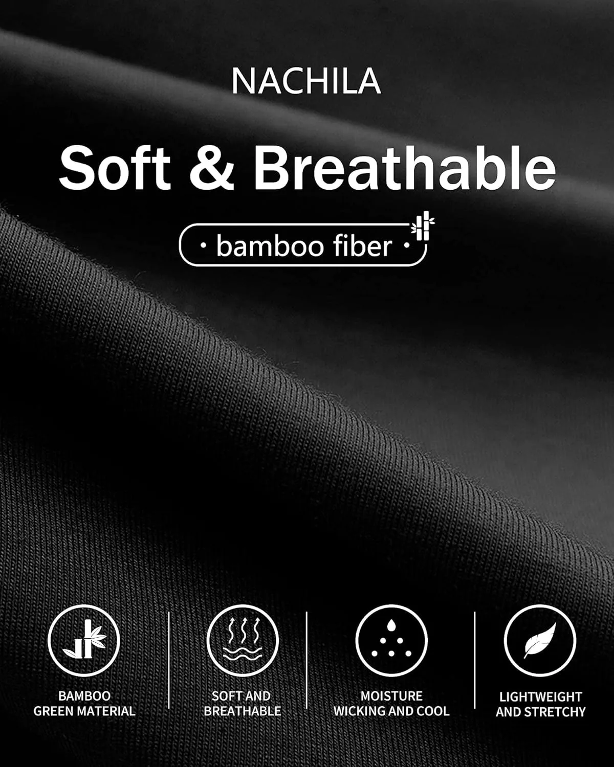 NACHILA Undershirts for Men- Viscose Made from Bamboo, 3 Pack Short Sleeve Tees Soft T-Shirts Comfy Loungewear Top