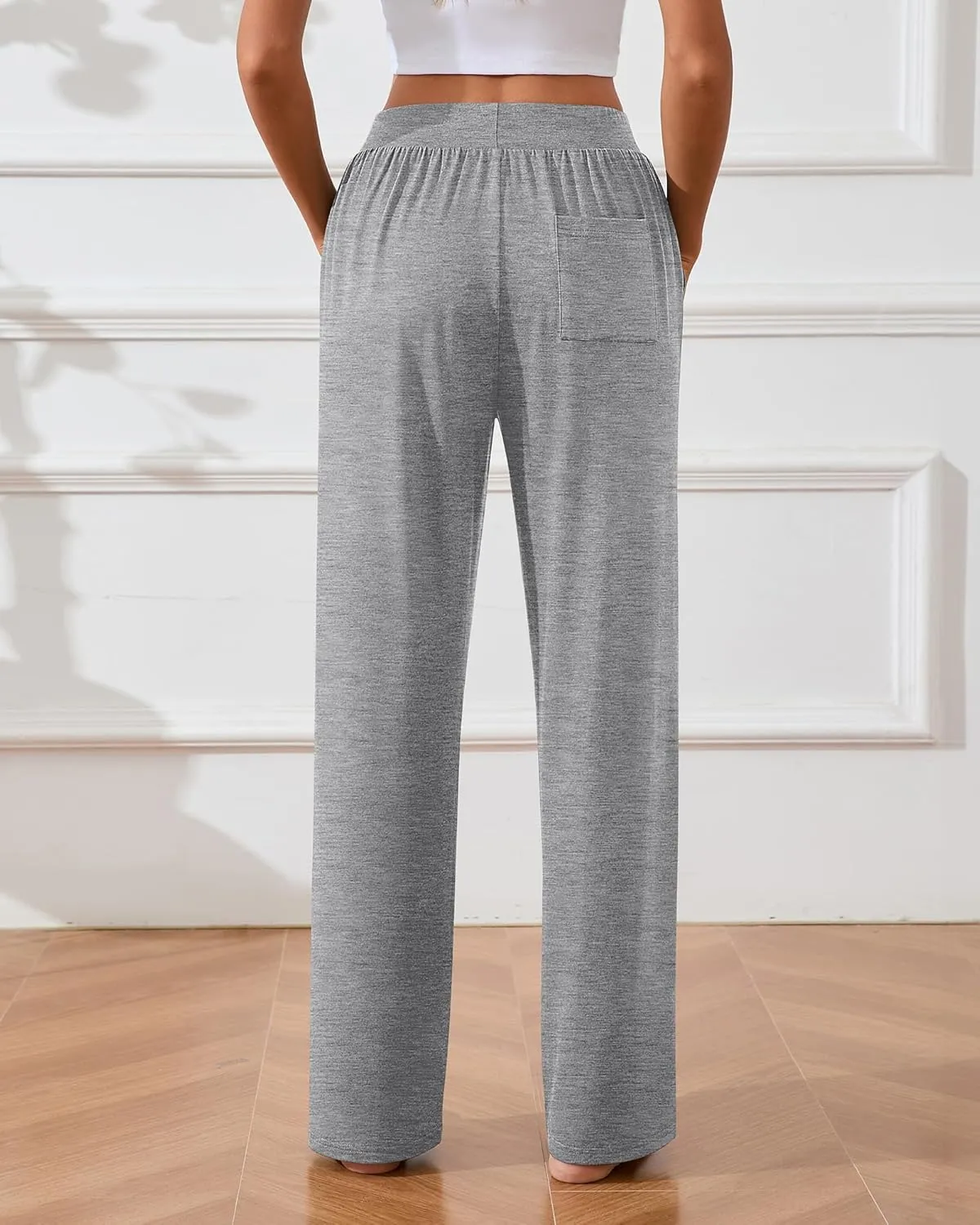 Neer 3 Pcs Women's Lounge Pants Side Slit High Waisted Joggers Wide Leg Yoga Sweatpants with Pocket Loose Cozy Pant