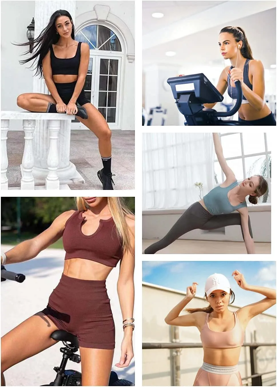 niyokki Workout Sets for Women Seamless Crop Tops Leggings Matching 2 Pieces Outfits Two Piece Yoga Workout Outfits