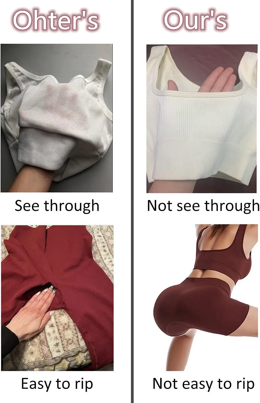 niyokki Workout Sets for Women Seamless Crop Tops Leggings Matching 2 Pieces Outfits Two Piece Yoga Workout Outfits