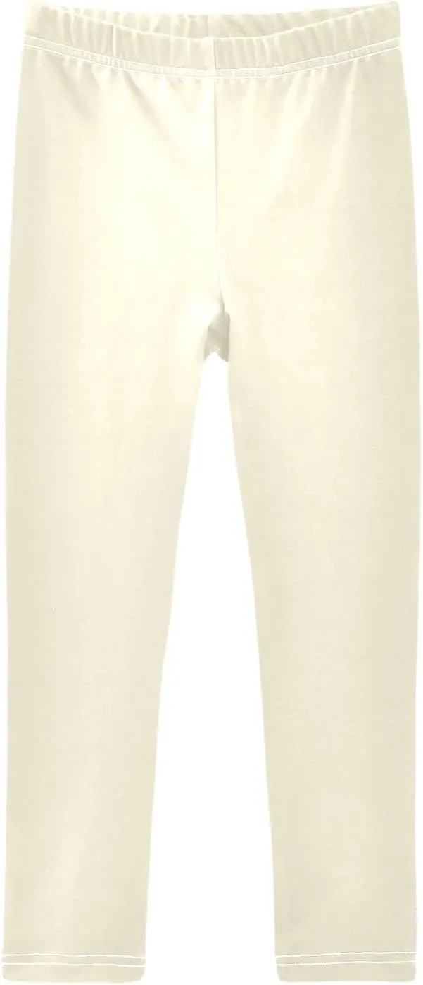 ODAWA White Girls Leggings Girls Stretch Leggings Ankle Length Girls and Toddlers' Leggings, (4-10 Years)
