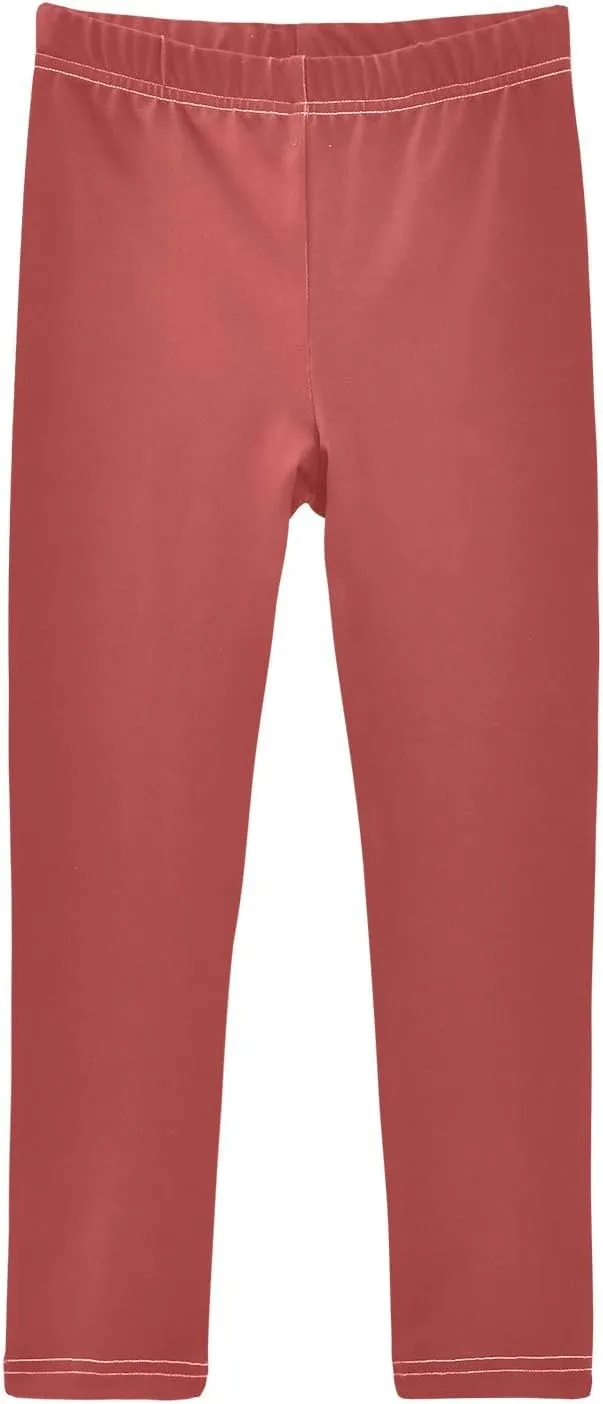 ODAWA White Girls Leggings Girls Stretch Leggings Ankle Length Girls and Toddlers' Leggings, (4-10 Years)