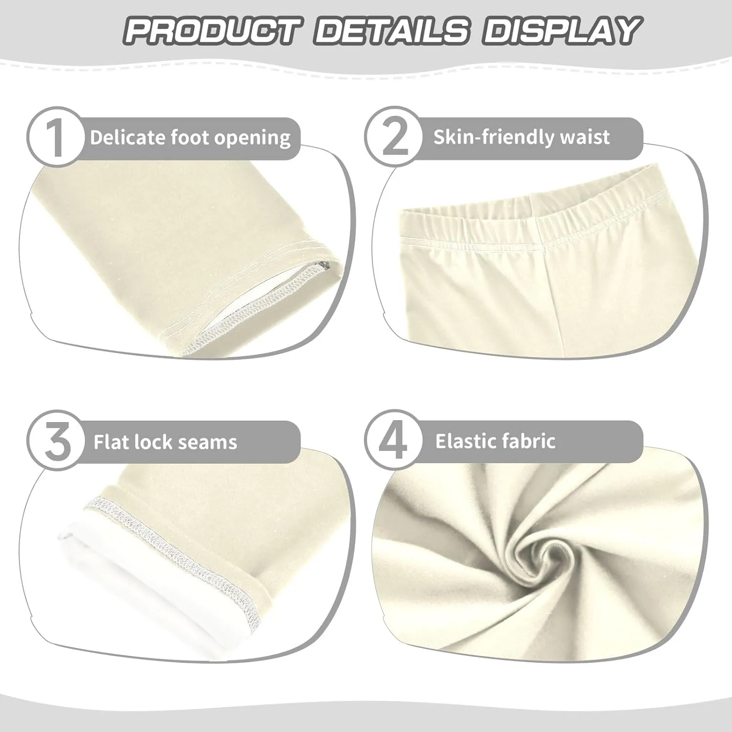 ODAWA White Girls Leggings Girls Stretch Leggings Ankle Length Girls and Toddlers' Leggings, (4-10 Years)
