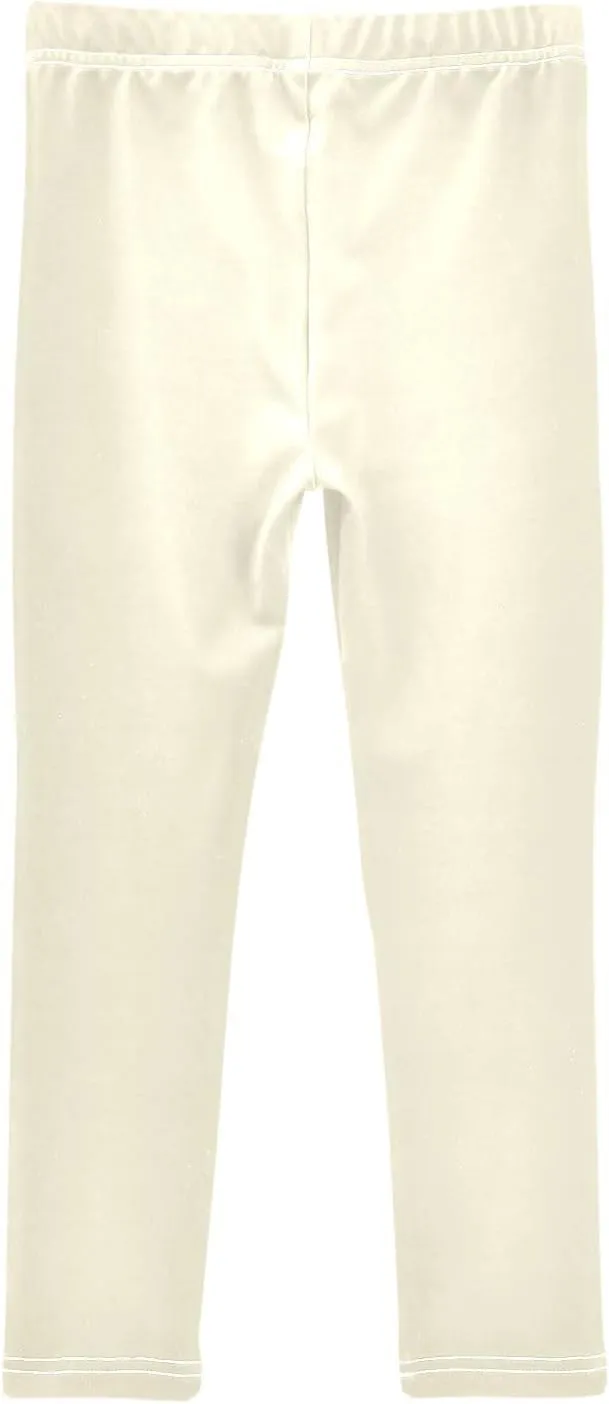 ODAWA White Girls Leggings Girls Stretch Leggings Ankle Length Girls and Toddlers' Leggings, (4-10 Years)