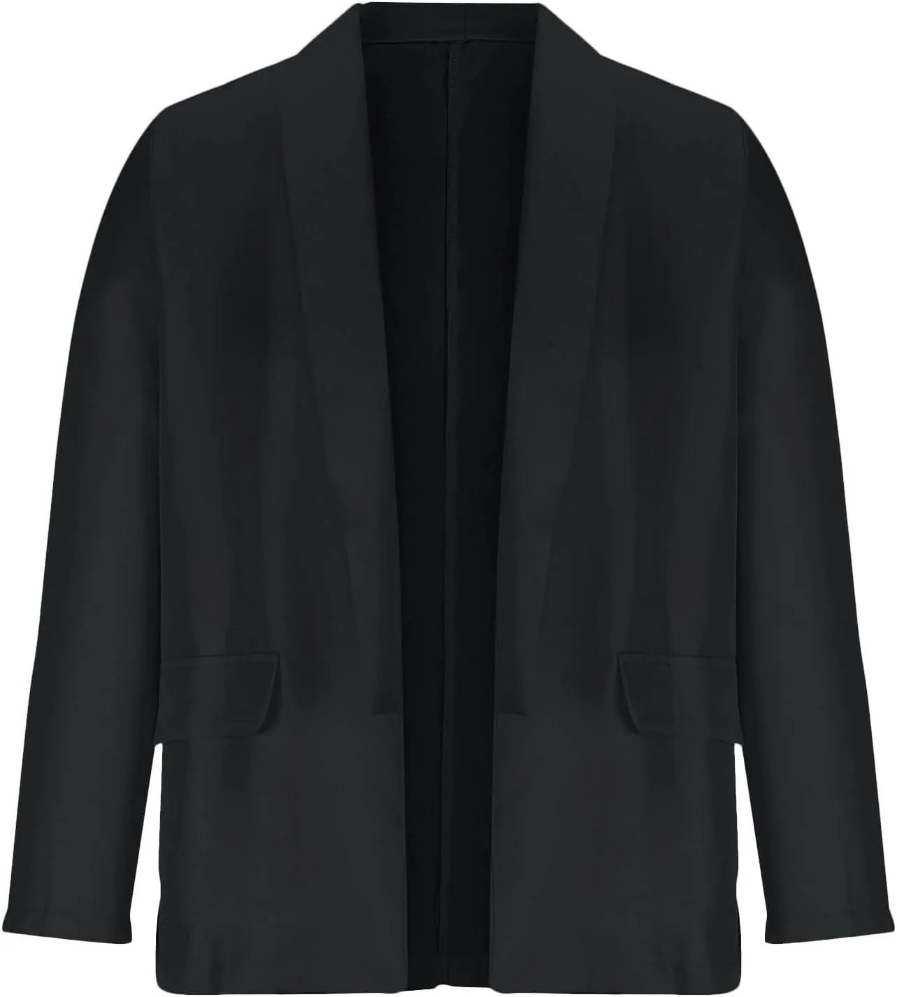 Open Front Blazers for Women Business Casual Lightweight Single Breasted Blazer Jacket Mid Length Lapel Suit Coats